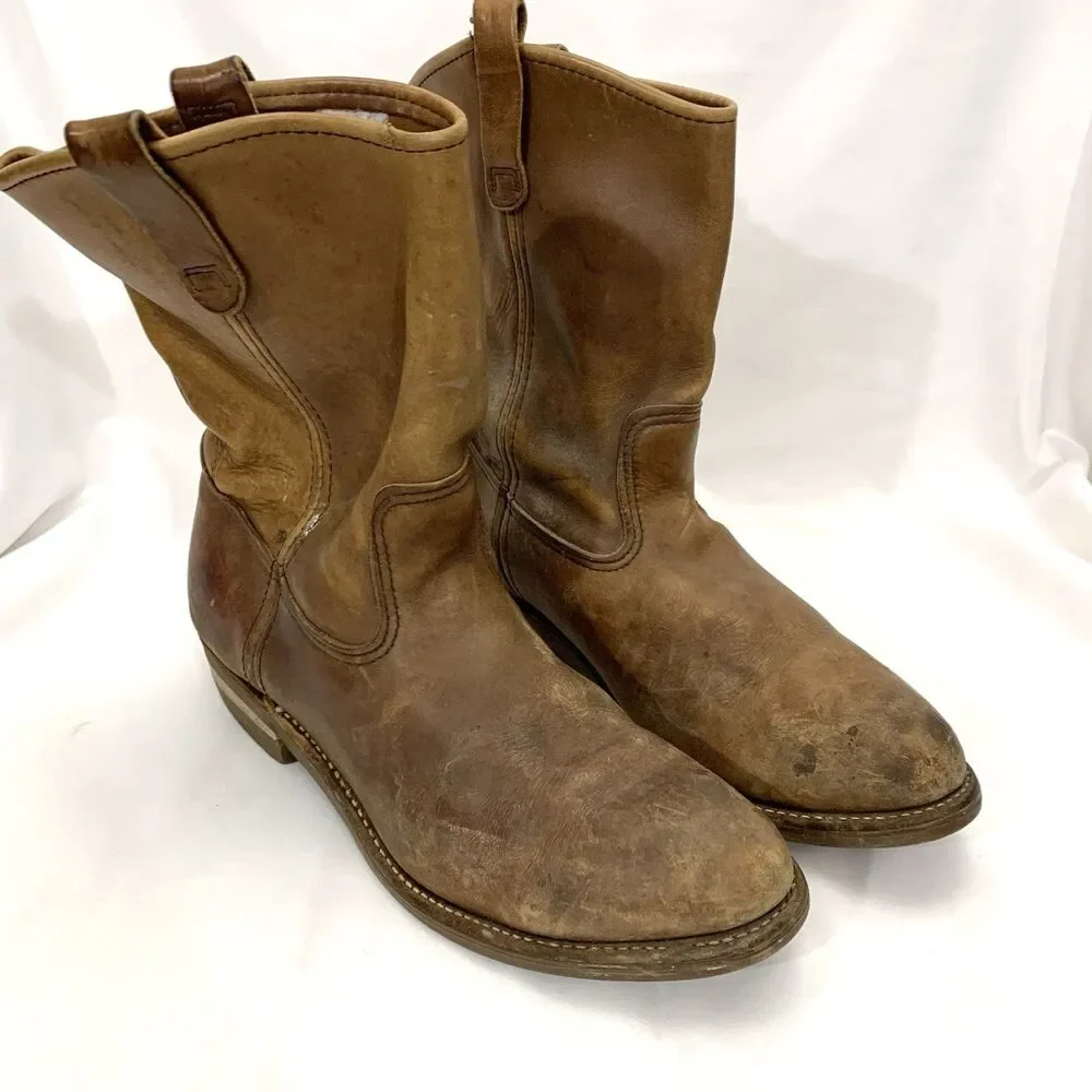 Red Wing Pecos Nailseat 1155 Brown Vintage Pull on Roper Work BOOTS 12 D USA